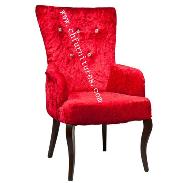 Botón de cristal que cena la silla de los muebles con el paño rojo (YC-F063)